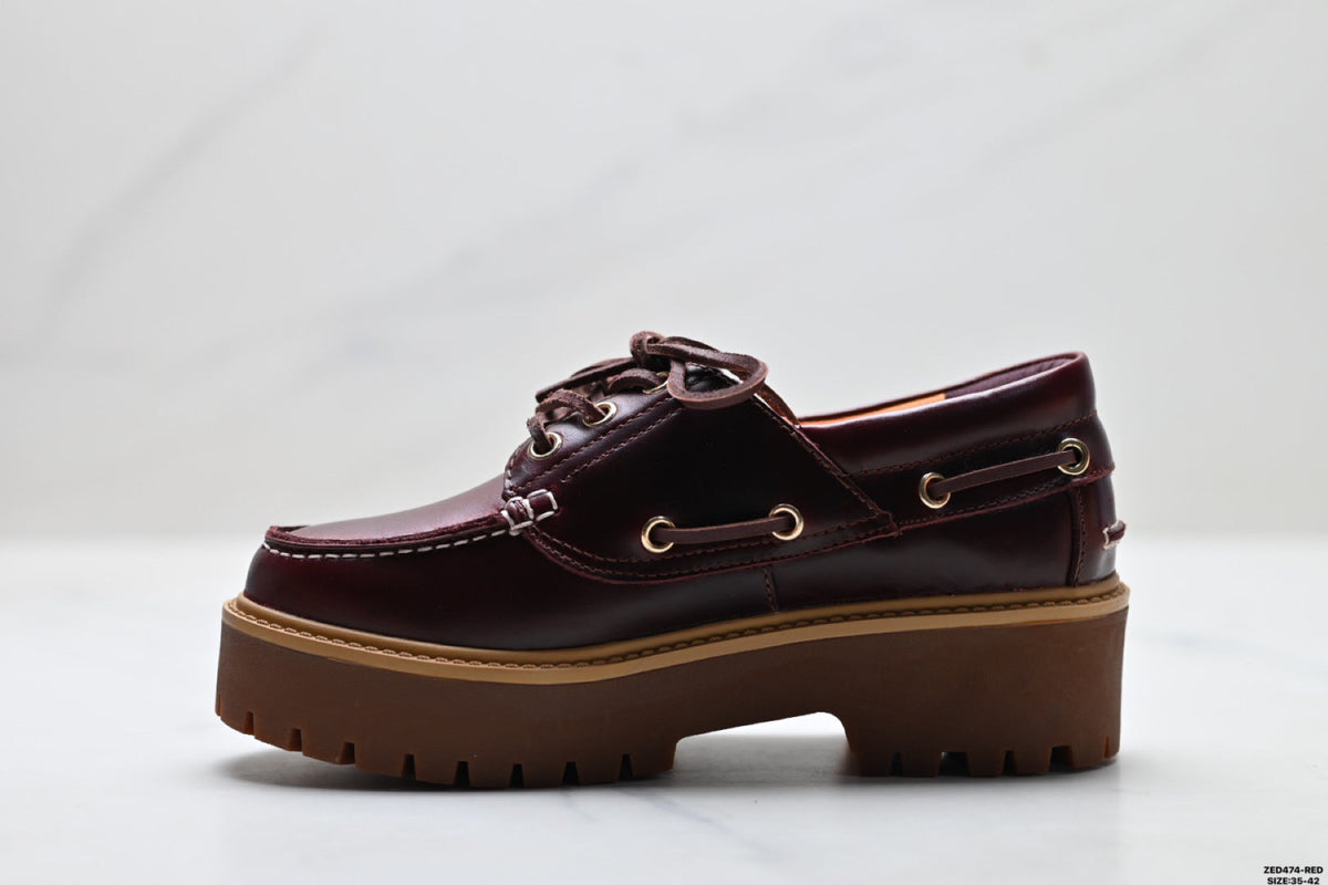 Timberland Burgundy Women's Platform Boat Shoe