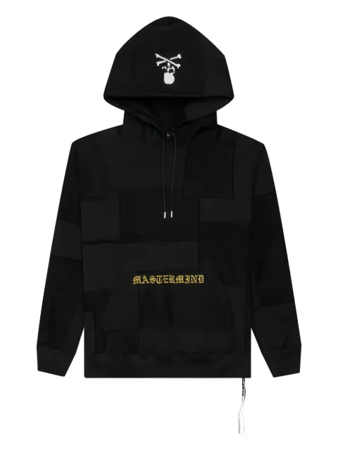 Mastermind Japan skull-patch panelled hoodie
