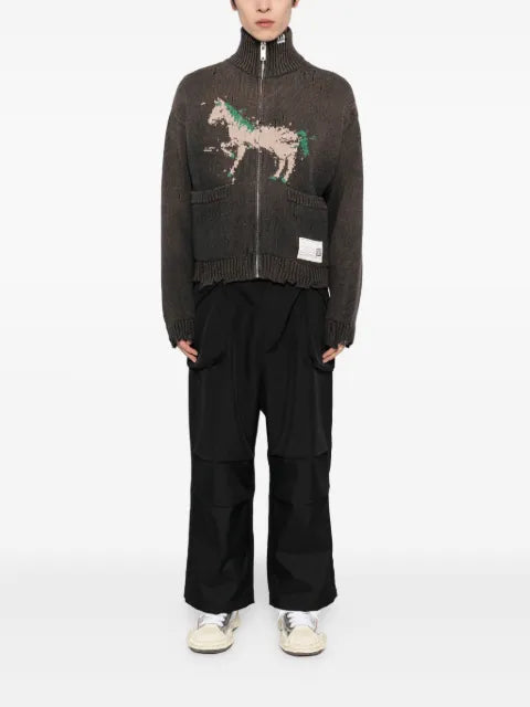 Maison MIHARA YASUHIRO horse-embroidered cardigan