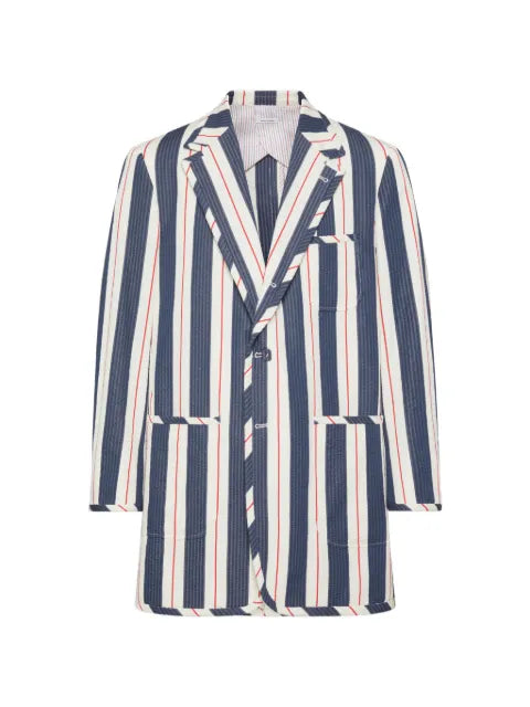 Thom Browne striped seersucker oversized sportcoat