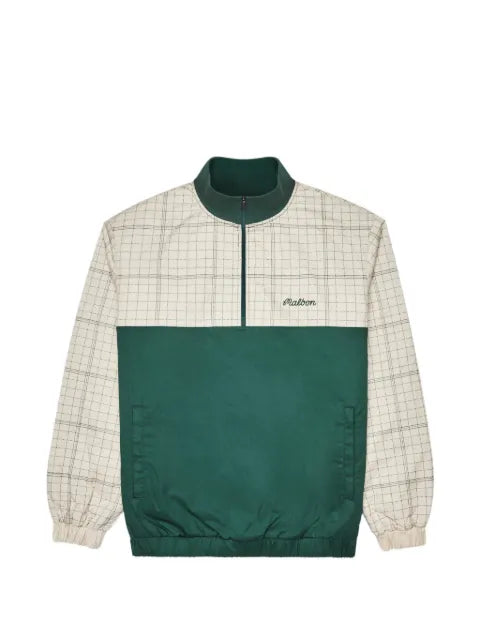 Malbon Golf Spruce quilted zip sweater