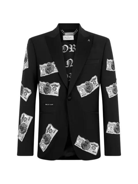 Philipp Plein blazer plein dollars strass