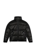 Denim Tears embossed-wreath leather puffer jacket