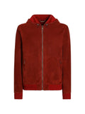 Dolce & Gabbana suede hooded jacket with knit details