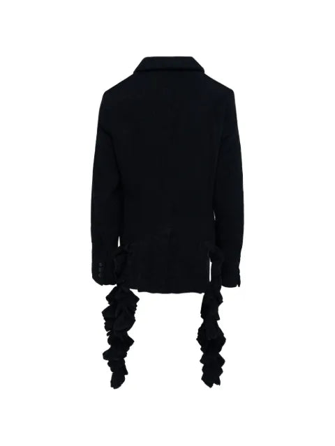 Black Comme Des Garçons ruffled tweed jacket