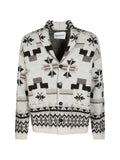 AMARÁNTO geometric-pattern shawl-collar cardigan