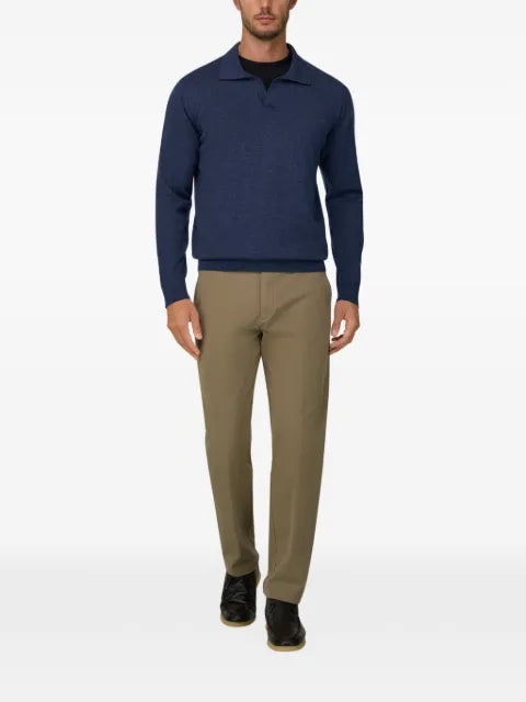 Boggi Milano knitted polo shirt in merino-wool Cashwool® mouliné