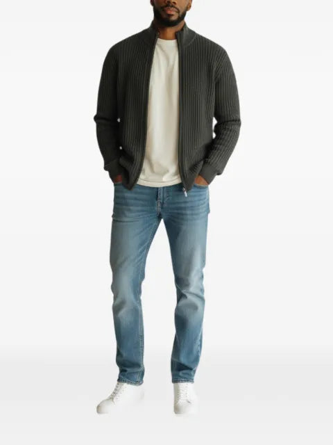RRD Velvet Rave ribbed-knit high-neck cardigan