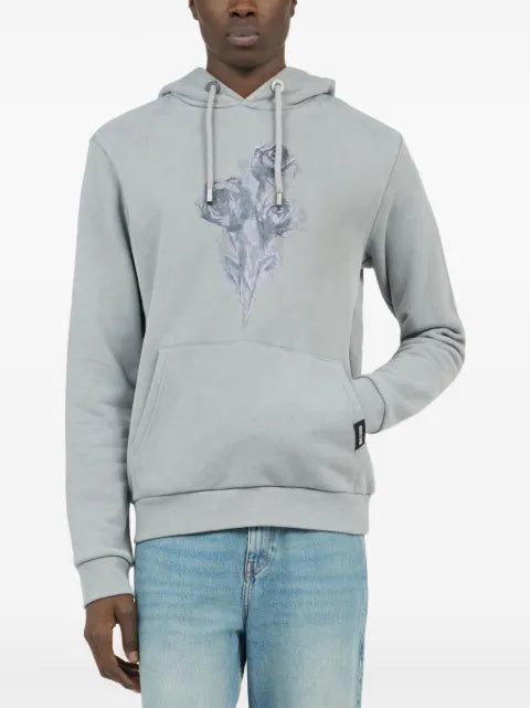 Roberto Cavalli rose-print drawstring hoodie