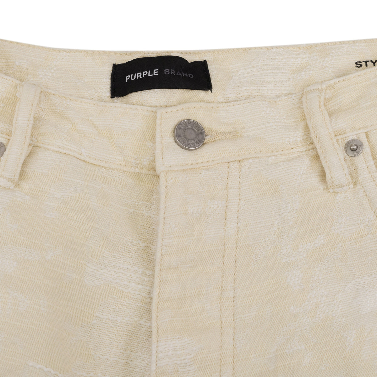 Antique White Jacquard Cargo Shorts