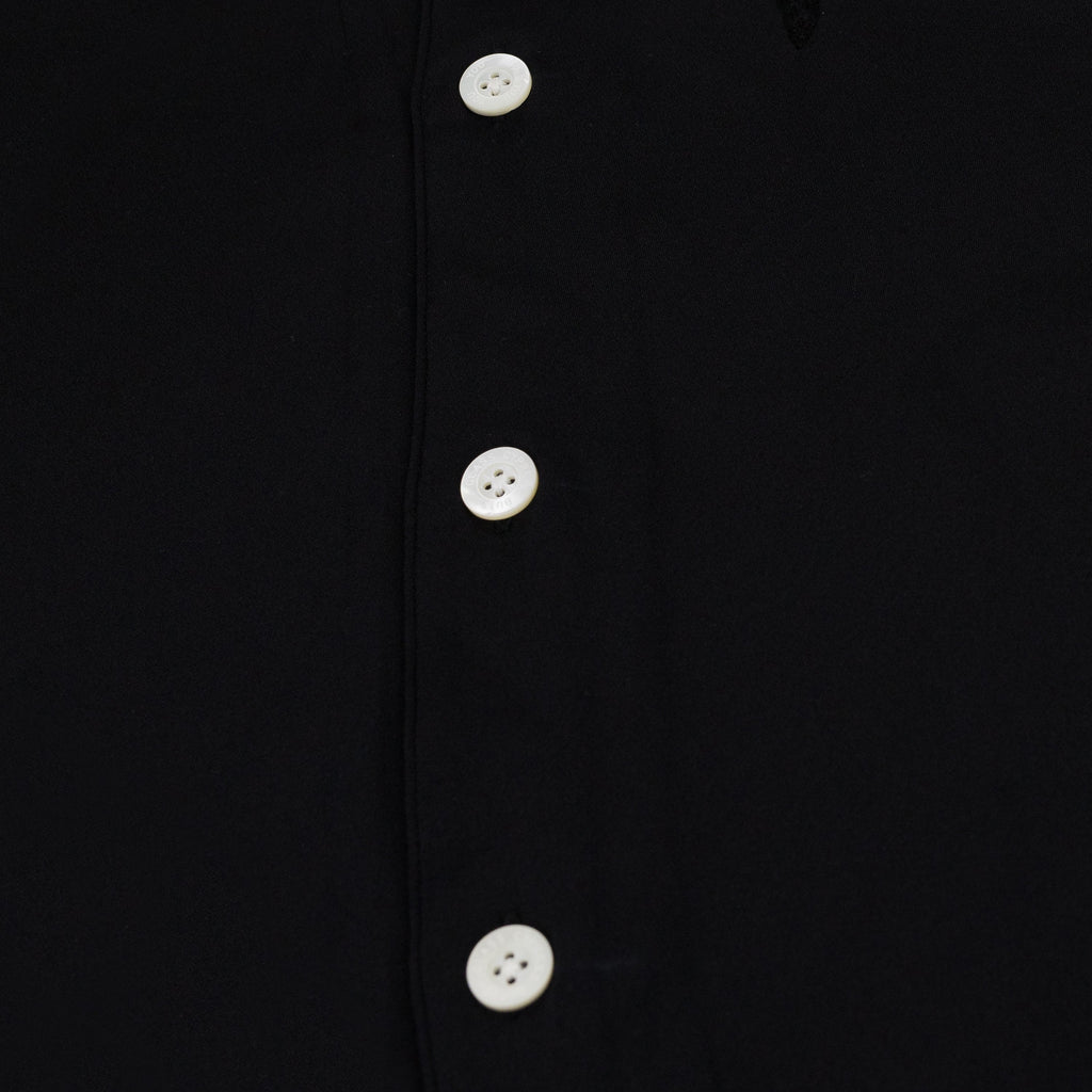 Black Long Sleeve Bowling Shirt