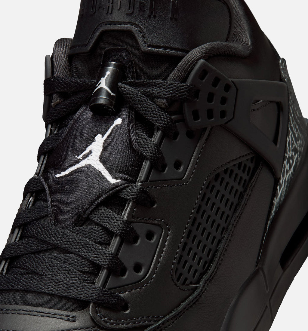 Spizike Low Black and Metallic Silver Men's Basketball Shoes
