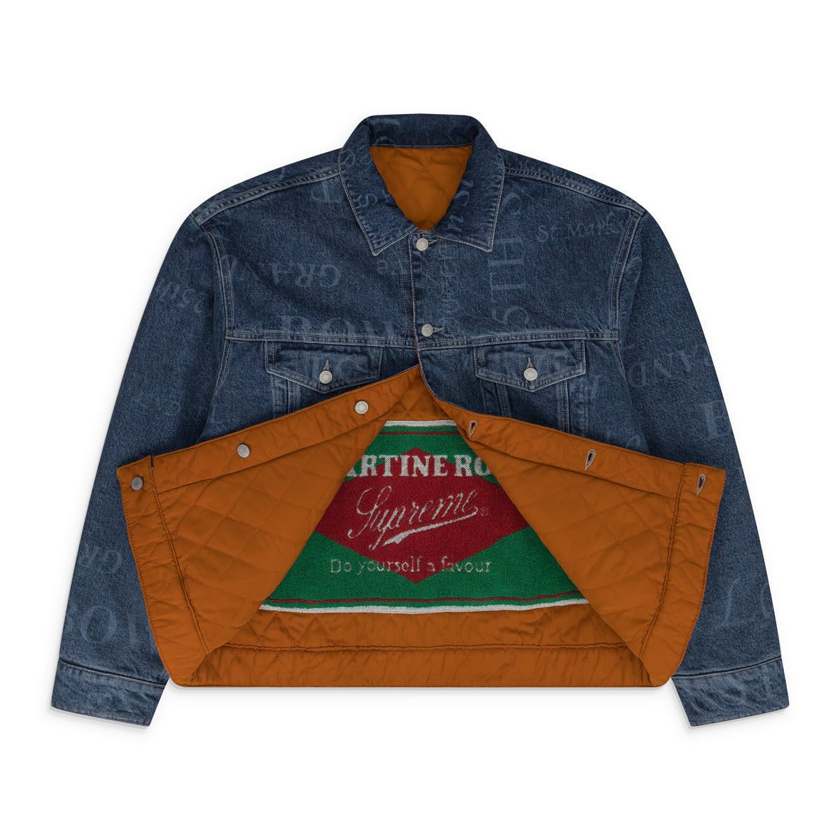 x Martine Rose Washed Blue Reversible Trucker Jacket