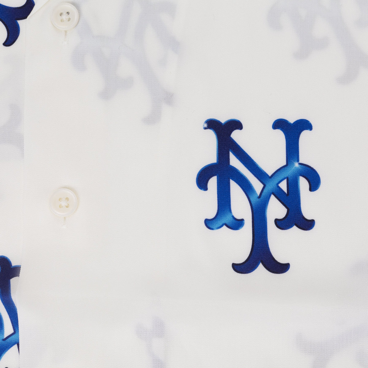 White Mets Collar Shirt