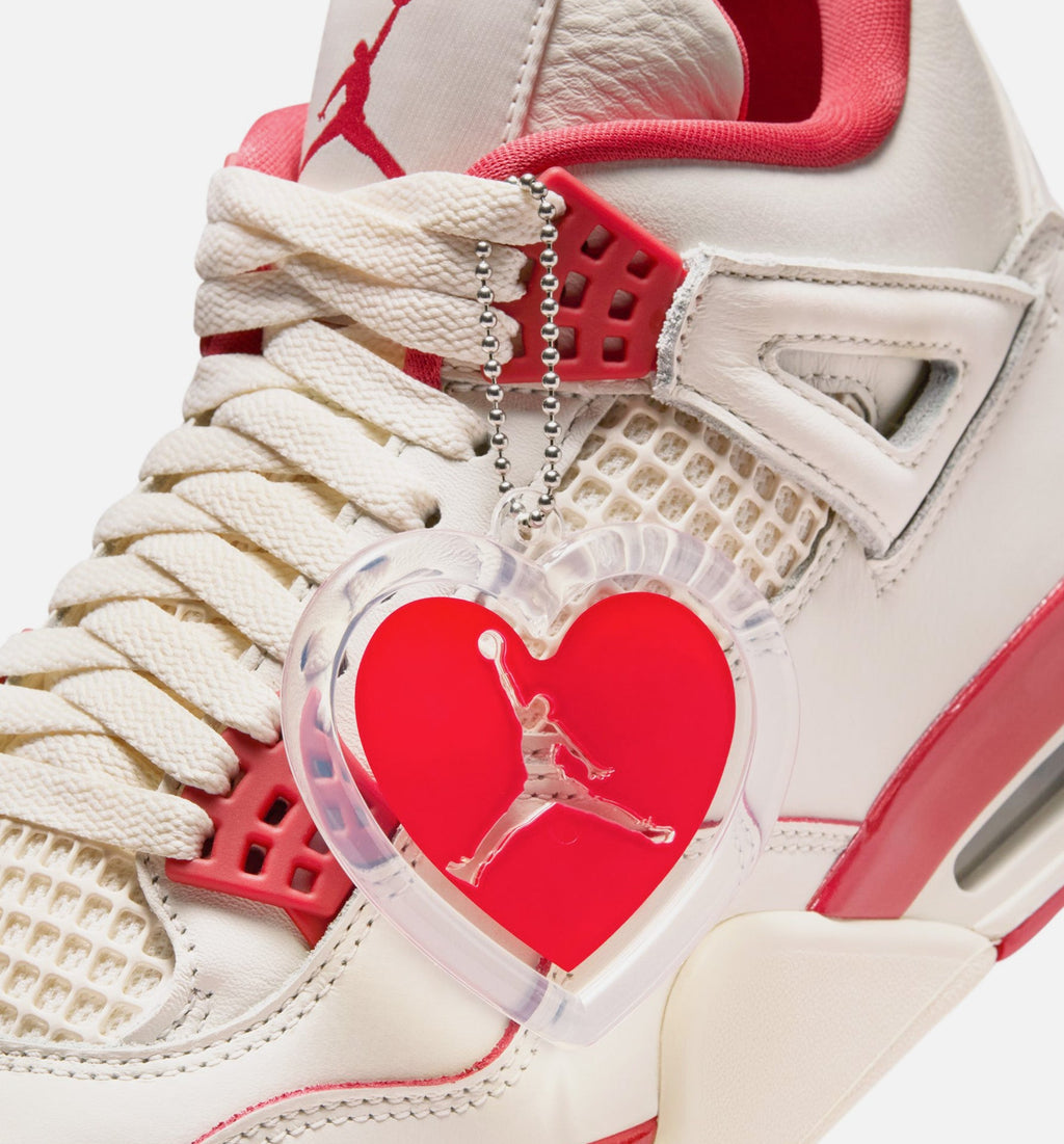 Air Jordan 4 Retro Valentines Day Women's Lifestyle Shoes - Pale Ivory/Sierra Red/Tough Red