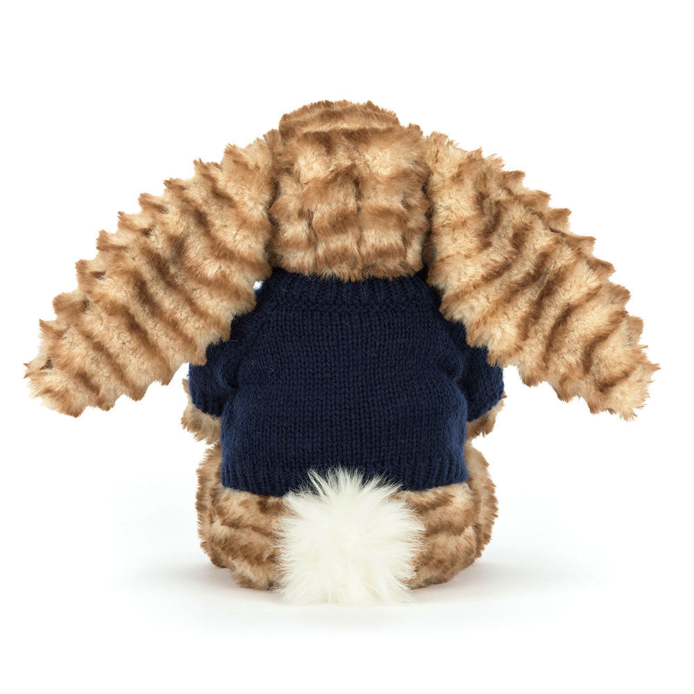 Bashful Luxe Bunny Juniper with Personalized Navy Jumper