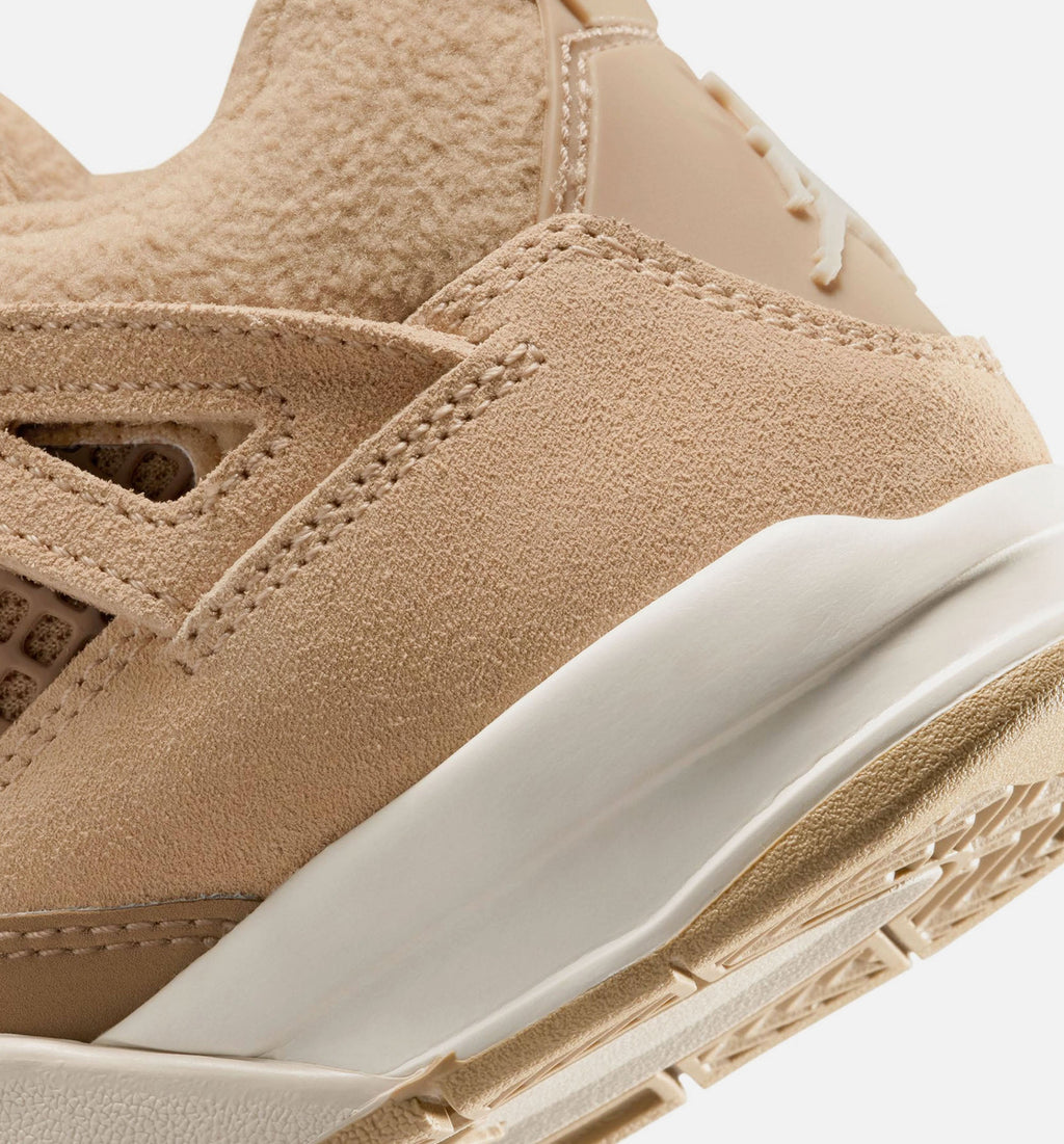 Air Jordan 4 Retro Cozy Girl Preschool Lifestyle Shoe – Hemp/Light Orewood Brown