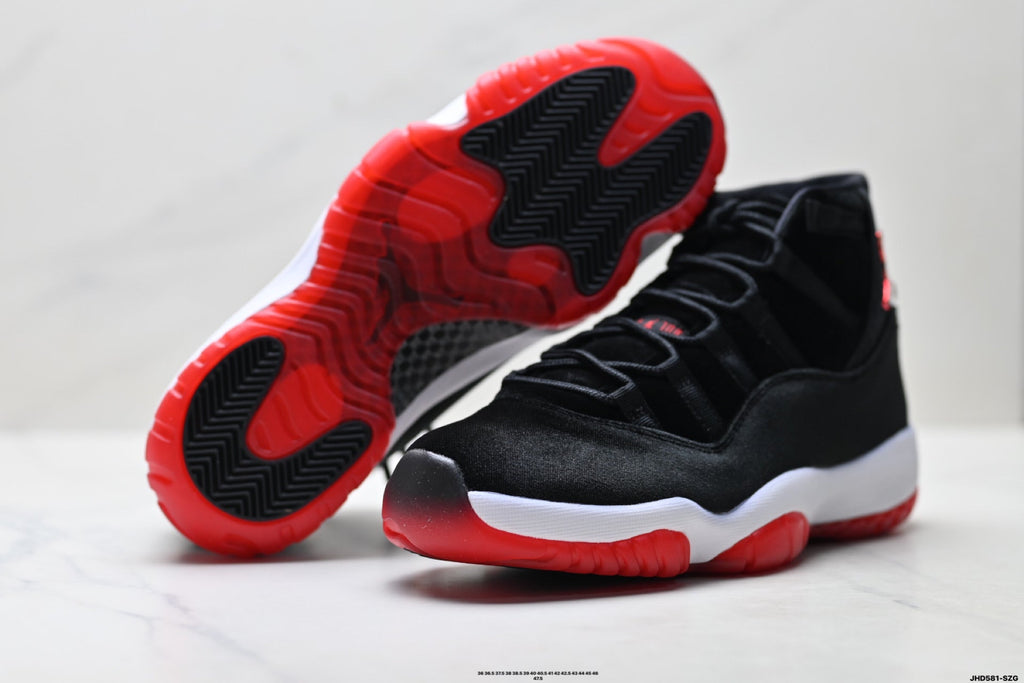 Air Jordan 11 Retro Black and Red Unisex Sneakers Style 20