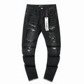Purple Brand Black Distressed Tapered Jeans