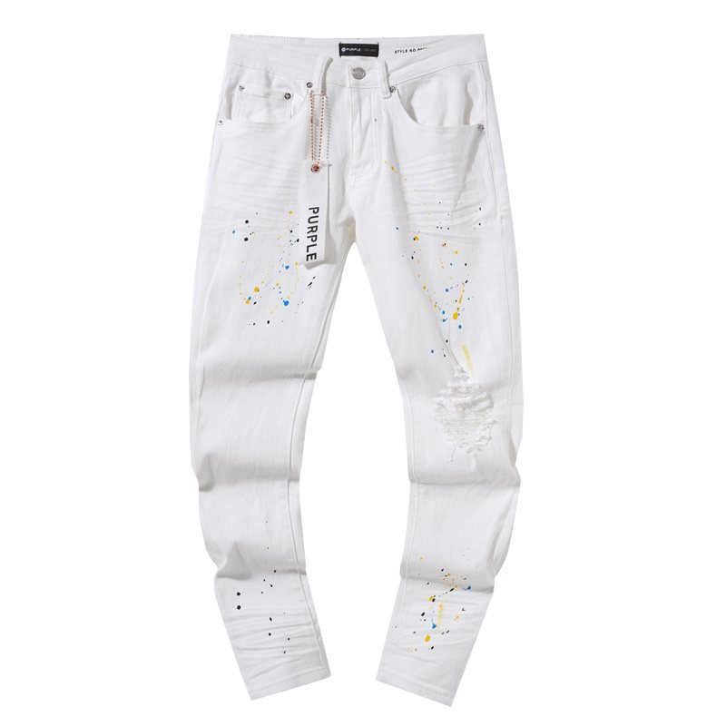 Purple Brand Paint-Splatter Distressed Jeans