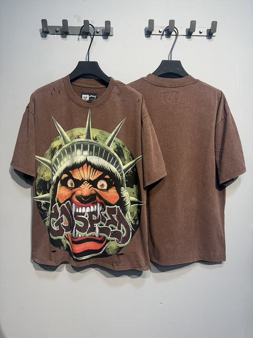 Godspeed Distressed Rhinestone Graphic T-Shirt