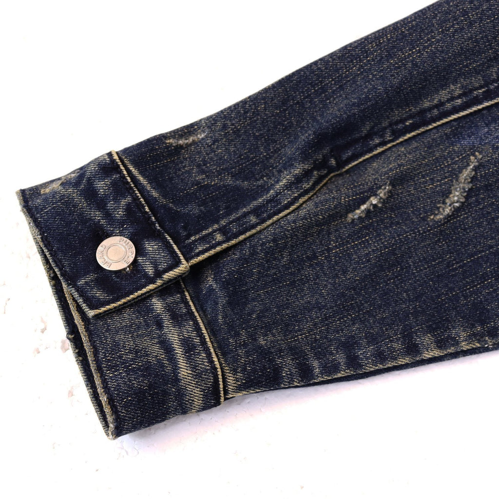 Purple Brand Bandana Trucker Denim Jacket