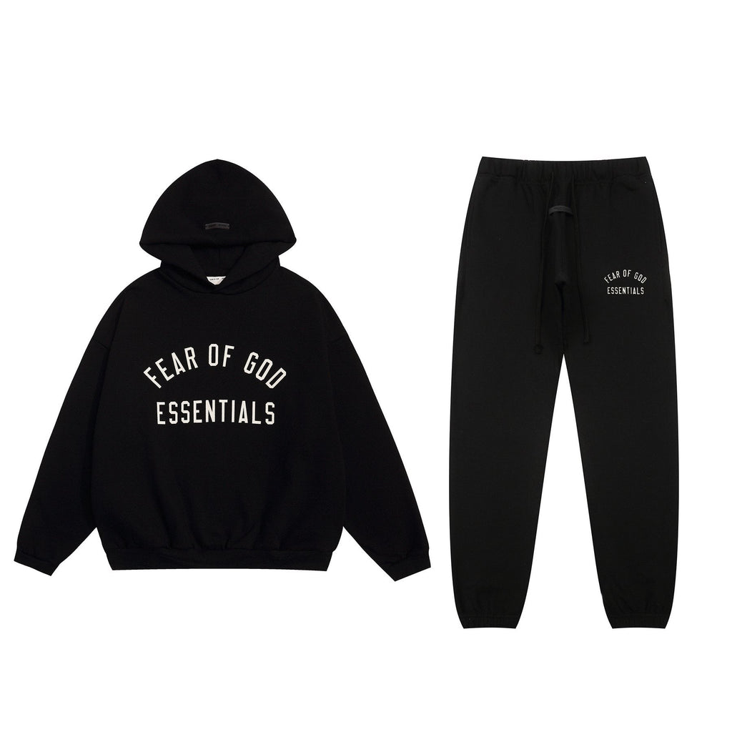 Fear of God Essentials Arched Graphic Hoodie in Black