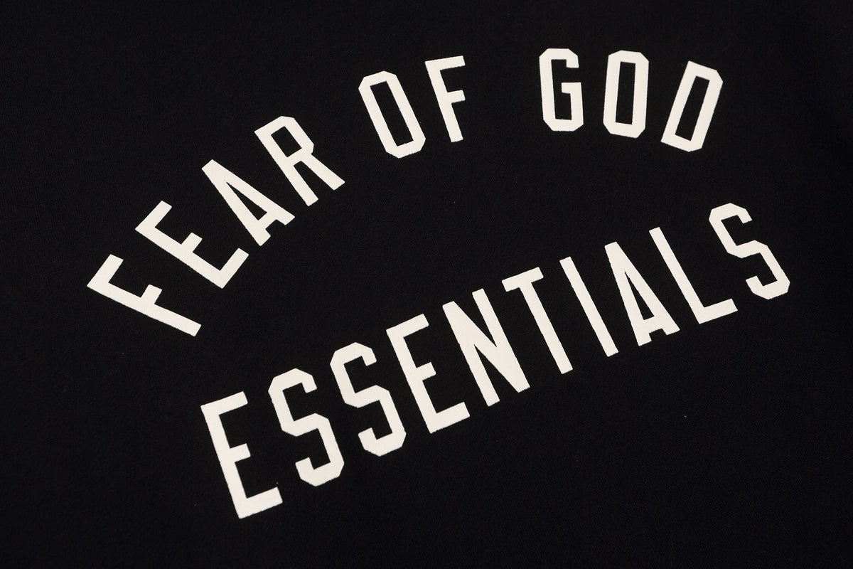 Fear of God Essentials Arched Graphic Hoodie in Black