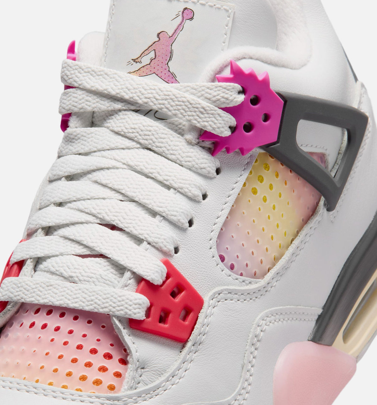 Air Jordan 4 Retro Comic Grade School Lifestyle Shoe – Off White/Fire Pink/Anthracite