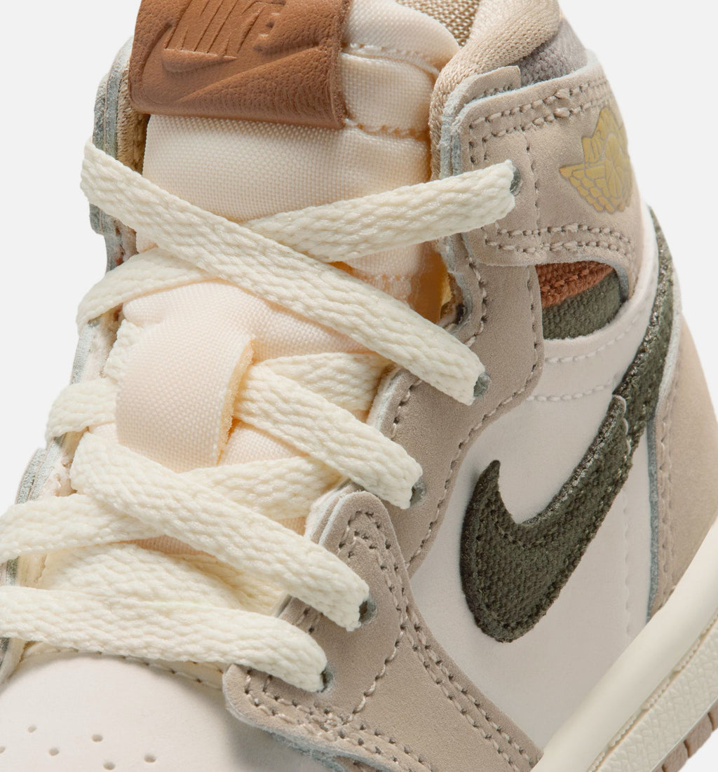 Air Jordan 1 Retro High OG Infant & Toddler Lifestyle Shoe - Khaki