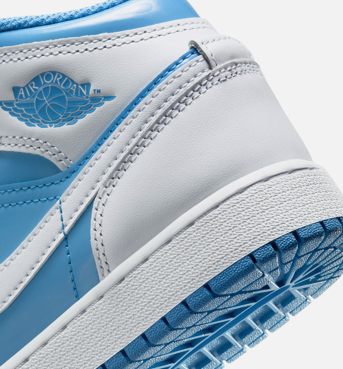 Air Jordan 1 Mid Legend Blue Grade School Sneakers - White / Legend Blue