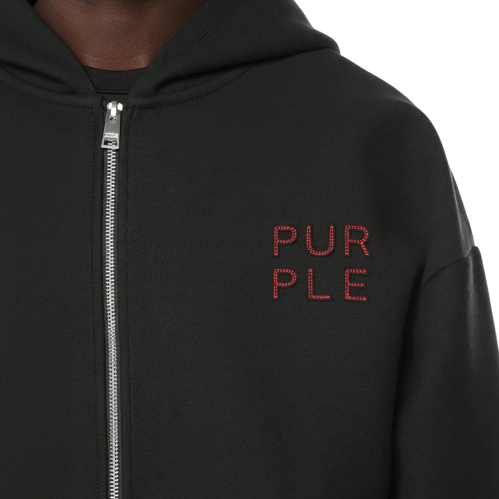 Purple Brand Neoprene Zip Front Hoodie