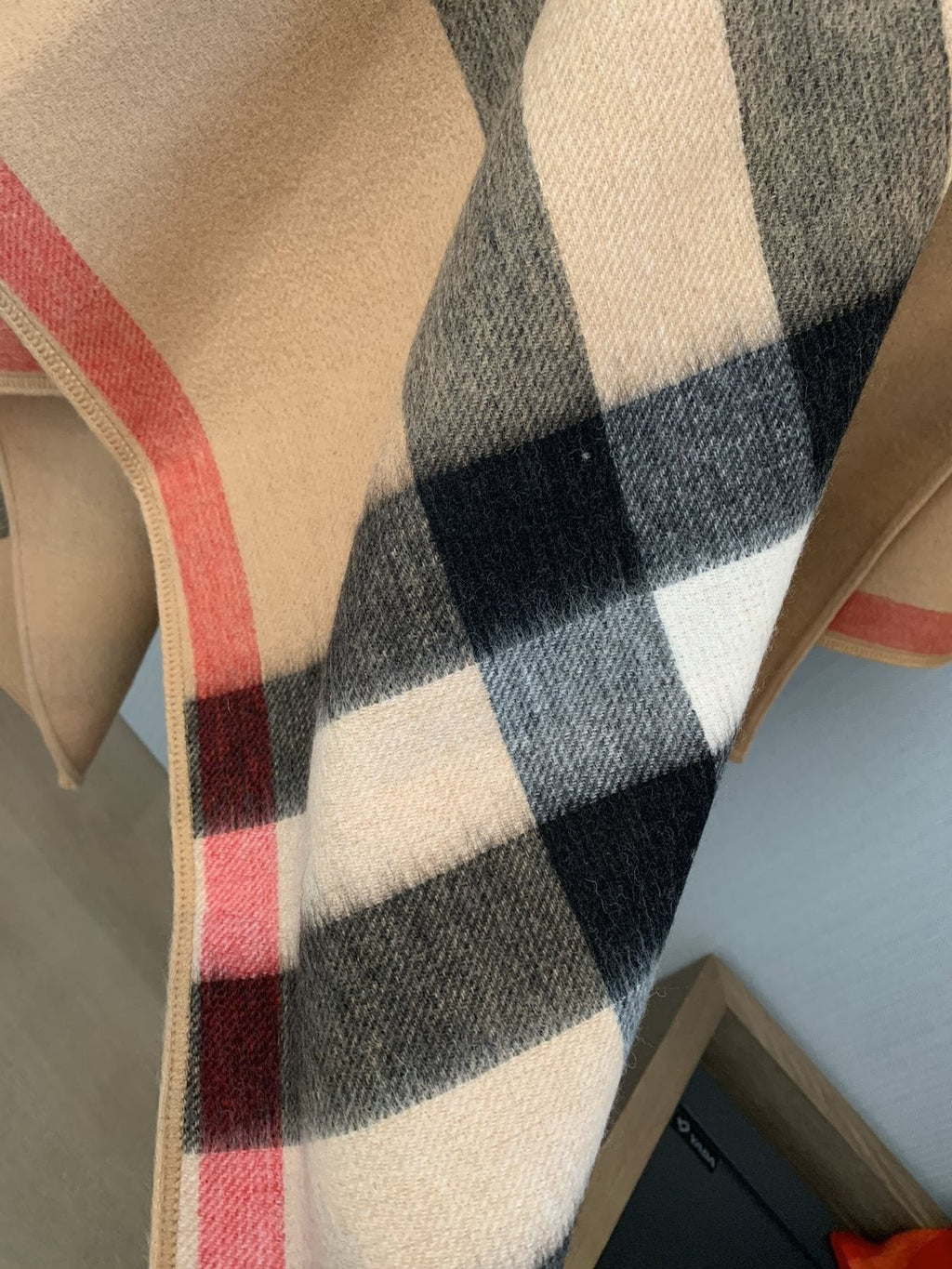 Burberry Checked Border Poncho Cape