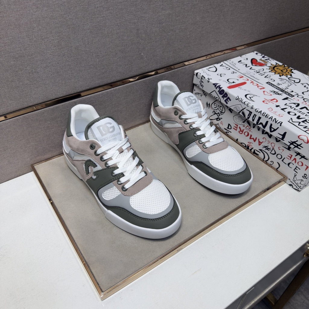 Dolce & Gabbana White, Olive & Taupe Sneakers