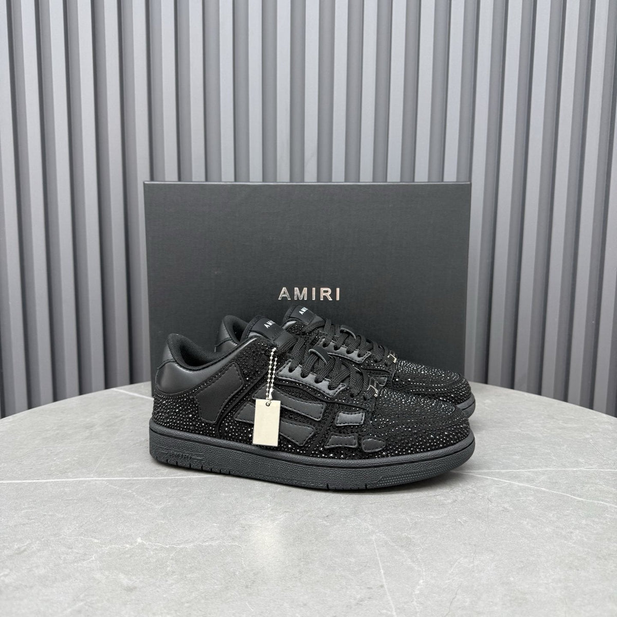 Amiri Black Embellished Low-Top Sneakers
