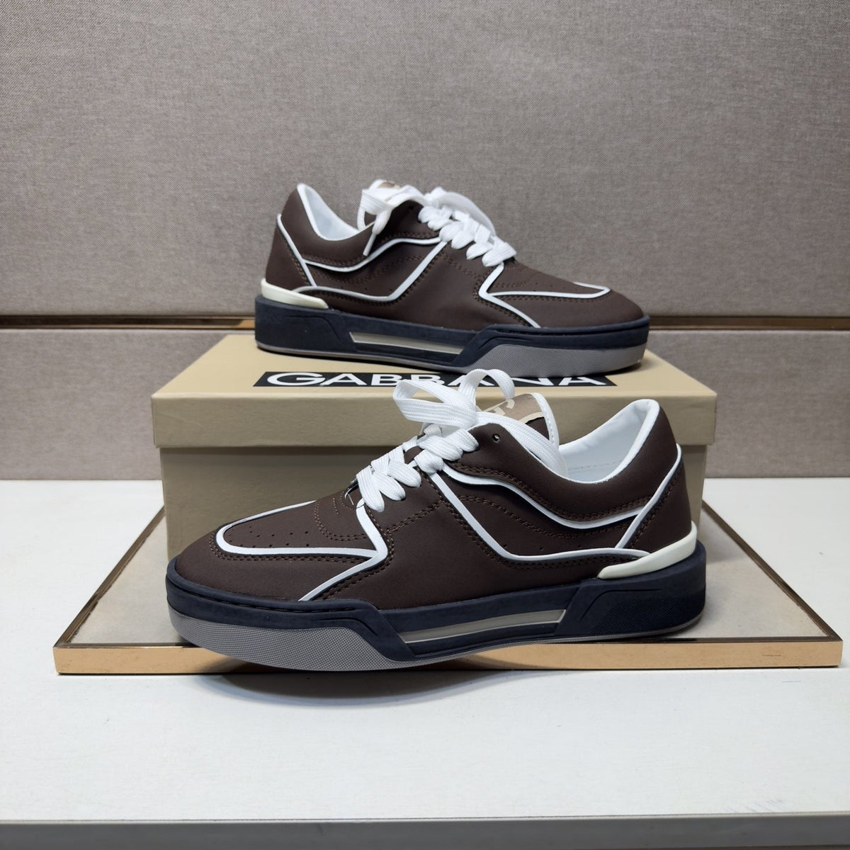 Dolce & Gabbana Dark Brown Trim Sneakers