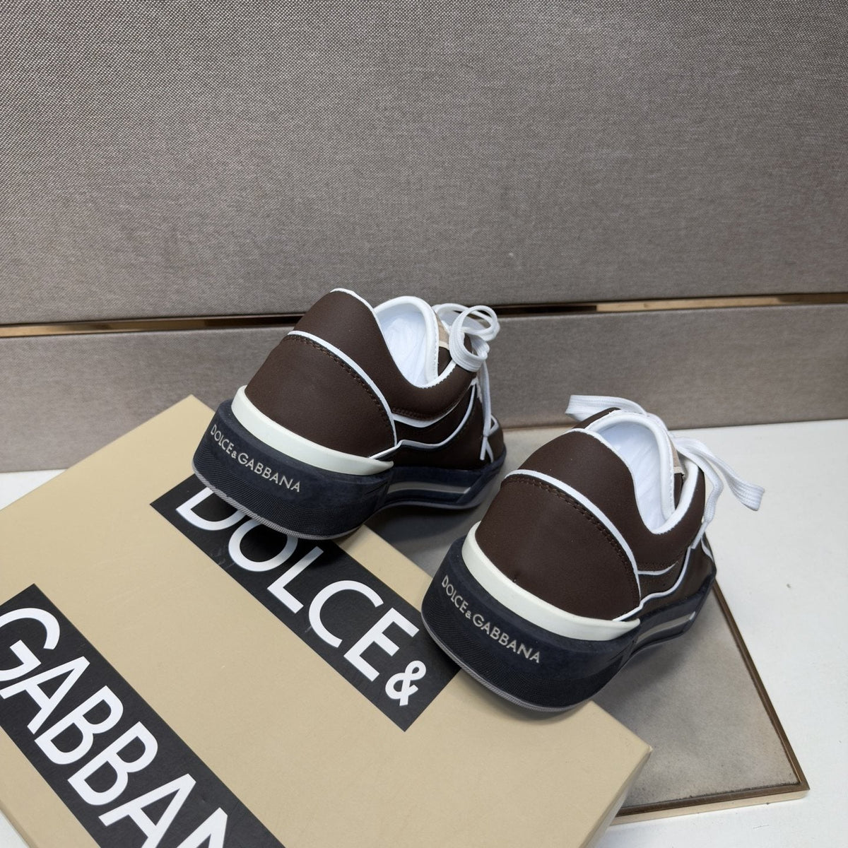 Dolce & Gabbana Dark Brown Trim Sneakers