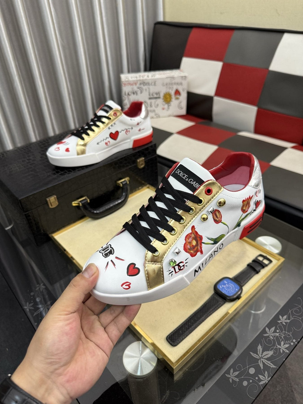Dolce & Gabbana Floral Print Low-Top Sneakers